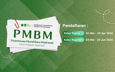 PENGUMUMAN : SURAT KEPUTUSAN KEPALA MADRASAH TSANAWIYAH NEGERI 10 KUNINGAN KABUPATEN KUNINGAN NOMOR 21 TAHUN 2026 TENTANG PENETAPAN MURID BARU KELAS DIGITAL MTsN 10 KUNINGAN TAHUN PELAJARAN 2026/2027